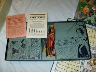 Vintage 1937 Disney Snow White and the Seven Dwarfs Board Game - COMPLETE & EXC 4