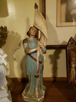 Vintage Joan Of Arc Statue - Plaster Catholic