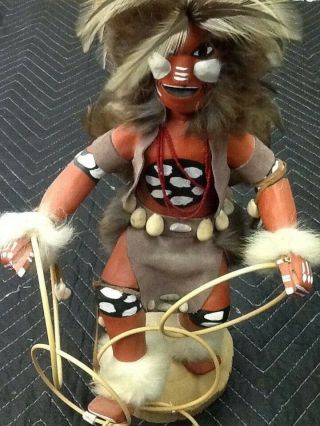 Handmade Native American 15 " Hoop Dancer Authentic Kachina Doll Sculpture