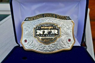 Nib Montana Silversmiths Belt Buckle 2017 Wrangler National Finals Las Vegas