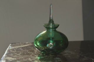 Gorgeous Iridescent Heavy Weight Art Glass Vintage Perfume Bottle Estate Find