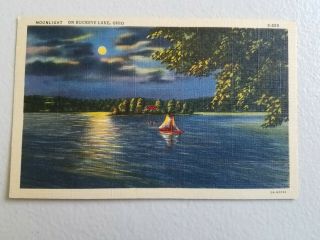 Moonlight On Buckeye Lake Ohio 1940s/50 