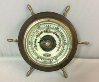 Vintage Wall Barometer Ship 