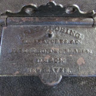 Vintage Patent 1864 D.  M.  & Co Cast Iron Self Closing Match Holder Safe