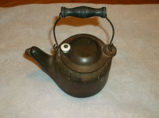 Vintage Wagner Ware Salesman Sample,  Toy Teapot Rare Wood Handle