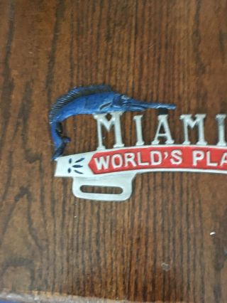 Vintage Miami Florida Automobile License Plate Tag Topper 2