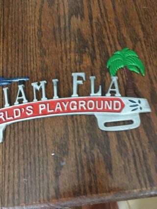Vintage Miami Florida Automobile License Plate Tag Topper 3