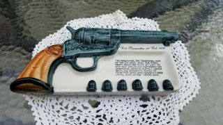 Vintage Firearms Colt Peacemaker 45 Cal.  Ceramic Western Gun Ashtray Collectible