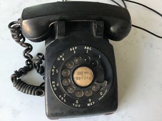 Vtg Vintage 1957 Black Western Electric Bell Systems Rotary Desk Phone