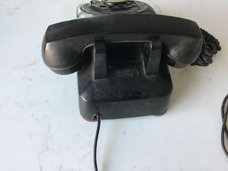 Vtg Vintage 1957 Black Western Electric Bell Systems Rotary Desk Phone 5