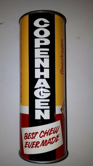 Rare Vintage " Copenhagen Chew Tobacco Tin - Held Eight Individual Tins " - Empty