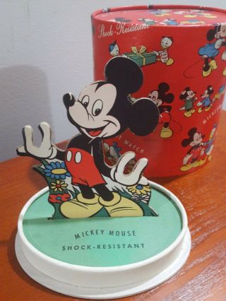Vintage Mickey Mouse Wrist Watch Box Walt Disney Unusual