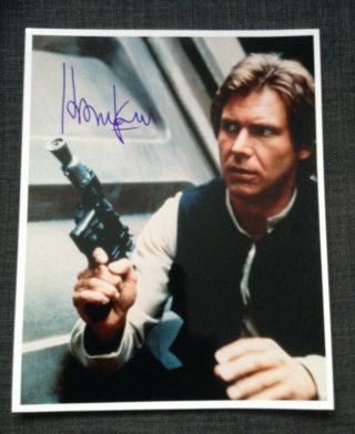 Harrison Ford Signed 8 " X10 " Han Solo Photo Star Wars: Return Of The Jedi W/coa