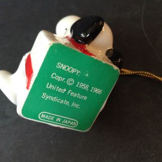 1965 CHARLIE BROWN WOODSTOCK & SNOOPY CHRISTMAS ORNAMENT UNITED FEATURE SYND. 5