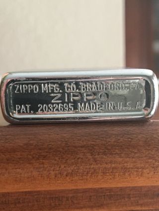 Vintage Zippo lighter pat.  2032695 3 barrel hinge,  16 hole chimney 3