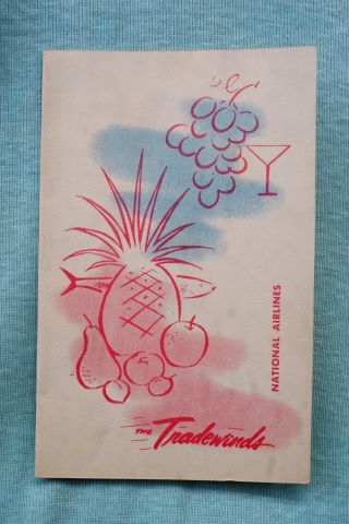 Menu: National Airlines - The Tradewinds - Circa 1950s
