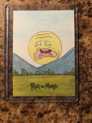Rick And Morty Season 2 Sketch Card By Eric White.  Screaming Sun