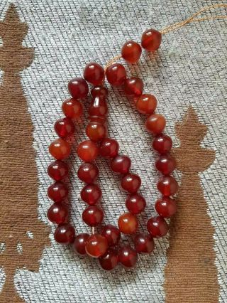 Faturan Cherry Amber Bakelite German Rosary Islamic Prayer Beads 49 Gr Tesbih