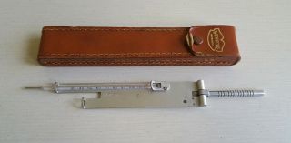 Vtg Weksler Sling Psychrometer/thermometer W Leather Case " Weather Bureau Type "