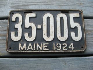 1924 24 Maine Me License Plate Tag