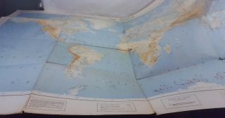 1937 Nelson Doubleday Around The World Program World Map 26 " By 42 "