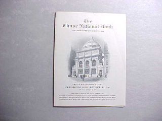 1908 Chase Natl.  Bank & Gold Depositary Banking Statement Pic Of Victorian Bldg.