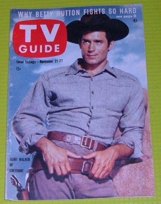 1959 Tv Guide Cover Only Clint Walker Cheyenne Western Series Cover Only