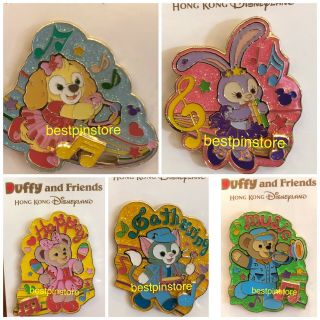 Hong Kong Disney Pin Hkdl 2019 Disney Happy Musical Gathering Duffy 5 Pins Set
