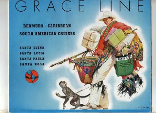 1941 Grace Line,  4 Ships,  Caribbean,  South America,  Deck Plans Plus