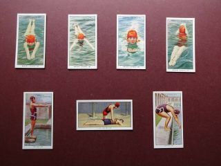 Swimming,  Diving & Lifesaving Issued 1931 By Ogdens Set 50