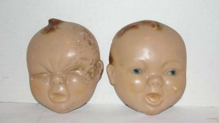 (2) Vintage Baby Face Wall Plaques