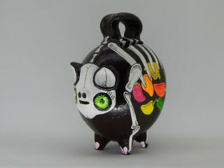 Mexican Folk Art Day Of The Dead Calacas Mex Workshop Handpainted Piggy Bank
