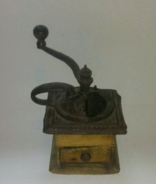 Vintage / Antique Wooden Coffee Grinder - Hand Mill Collectible Rare Very Old