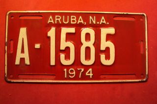 Aruba N.  A.  - License Plate - 1974 -