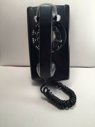 Vintage Western Electric Bell System Black Rotary Dial Wall Mount Telephone