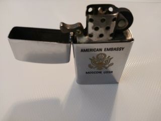 Collectible ZIPPO SLIM Lighter,  American Embassy,  Moscow,  Excellet 2