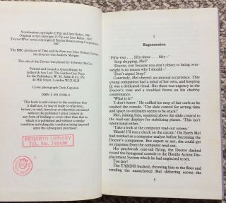 DOCTOR WHO: TIME AND THE RANI - WH Allen Hardback Book Novel 1987 Pip Jane Baker 5