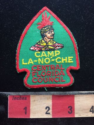 Vtg Camp La - No - Che Central Florida Council Boy Scout Patch Native Indian 76x2