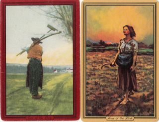 2 Playing Swap Cards Artist Farm Workers - Song Of The Lark & End Of The Day