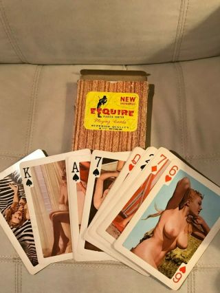 Vintage 1969 Esquire Playing Cards Complete Large Format Deck - - Pin - Ups Nudes