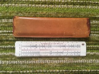 Vintage Frederick Post Co.  Slide Rule Model 1444p W/ Leather Case