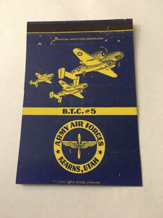 Vintage Matchbook Cover Matchcover Army Air Forces Learns Utah Ut
