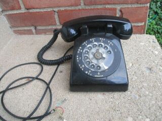 Vintage Stromberg - Carlson Black Rotary Phone Usa W/ Wires C4