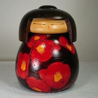 16cm/888g Cute Kokeshi Doll By " Toa Sekiguchi ".  Japanaese Traditional Crafts.