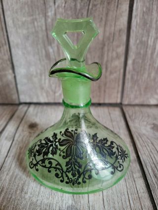 43 Vintage Vaseline Glass Perfume Bottle Decanter