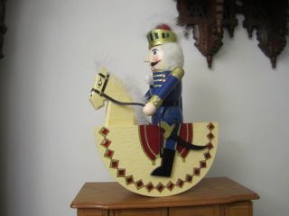 Kirkland Multi - Colored Wooden Rocking Horse With Nutcracker,  18 " X 14 - 1/2 ",