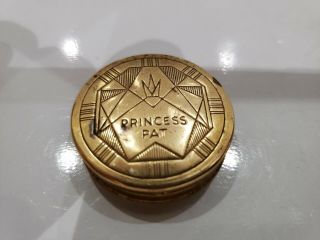 Antique Princess Pat Compact Powder Puff Vanity Small Brass Chicago Il
