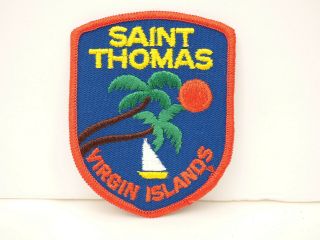 Vintage Saint Thomas Virgin Island Embroidered Patch Sail 3 " Sew On Iron On