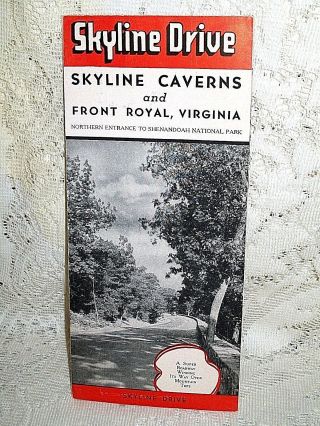 1940s Skyline Caverns Drive Front Royal Travel Brochure Blue Ridge Mountains Va