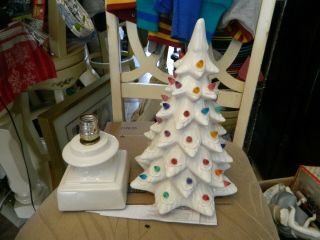 White Ceramic Christmas Tree 15 " Tall Vintage Take A Look Raymond Lamp Company